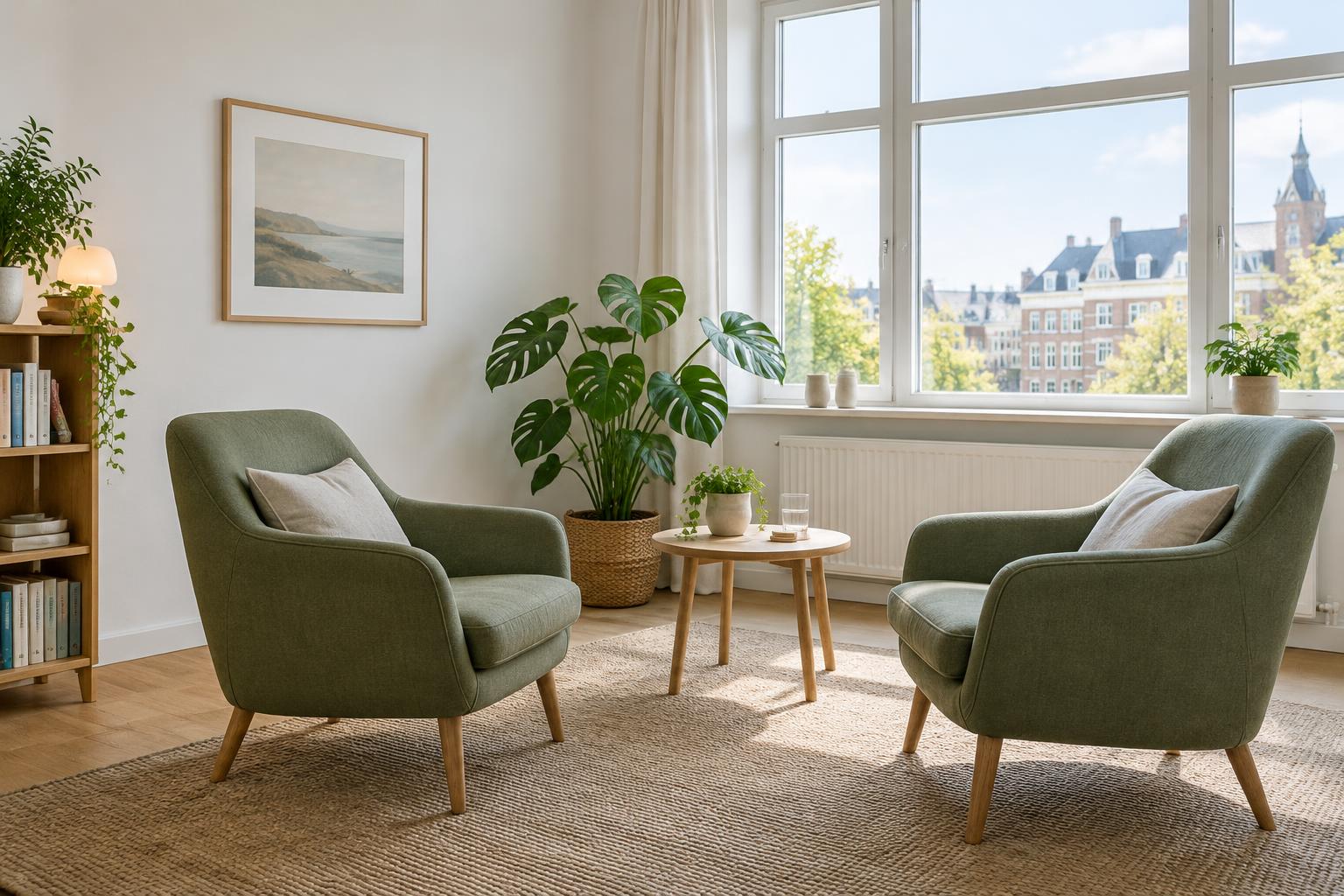 Psykoterapeut: visuelt designkoncept med Rum til dig
